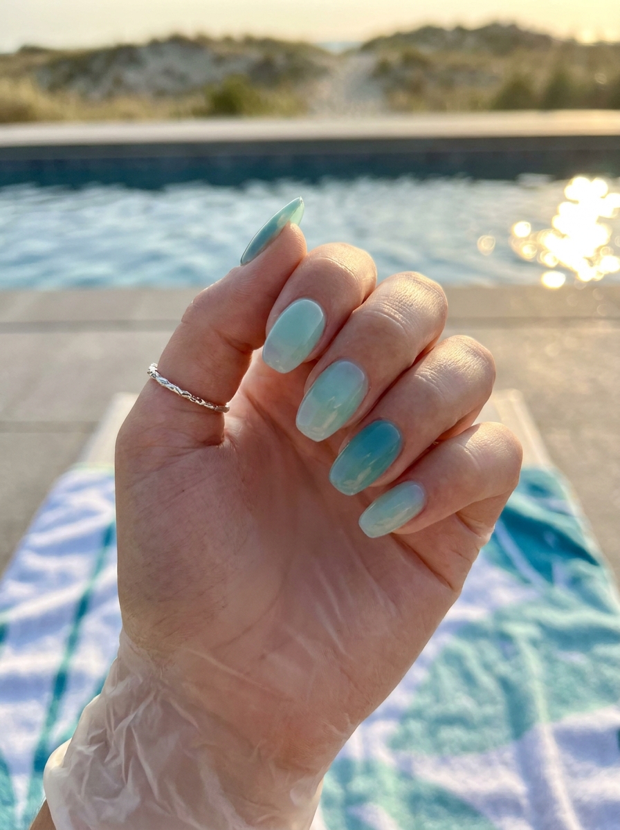 Sea Glass Nails als Beachy Nails Inspiration 2026